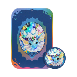 Alternative view of Pokémon TCG: Terastal Gathering Vaporeon Metal Storage Tin - Simplified Chinese